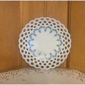 Vintage Wallendorf German Porcelain Decorative Plate Reticulated Open Work Forge